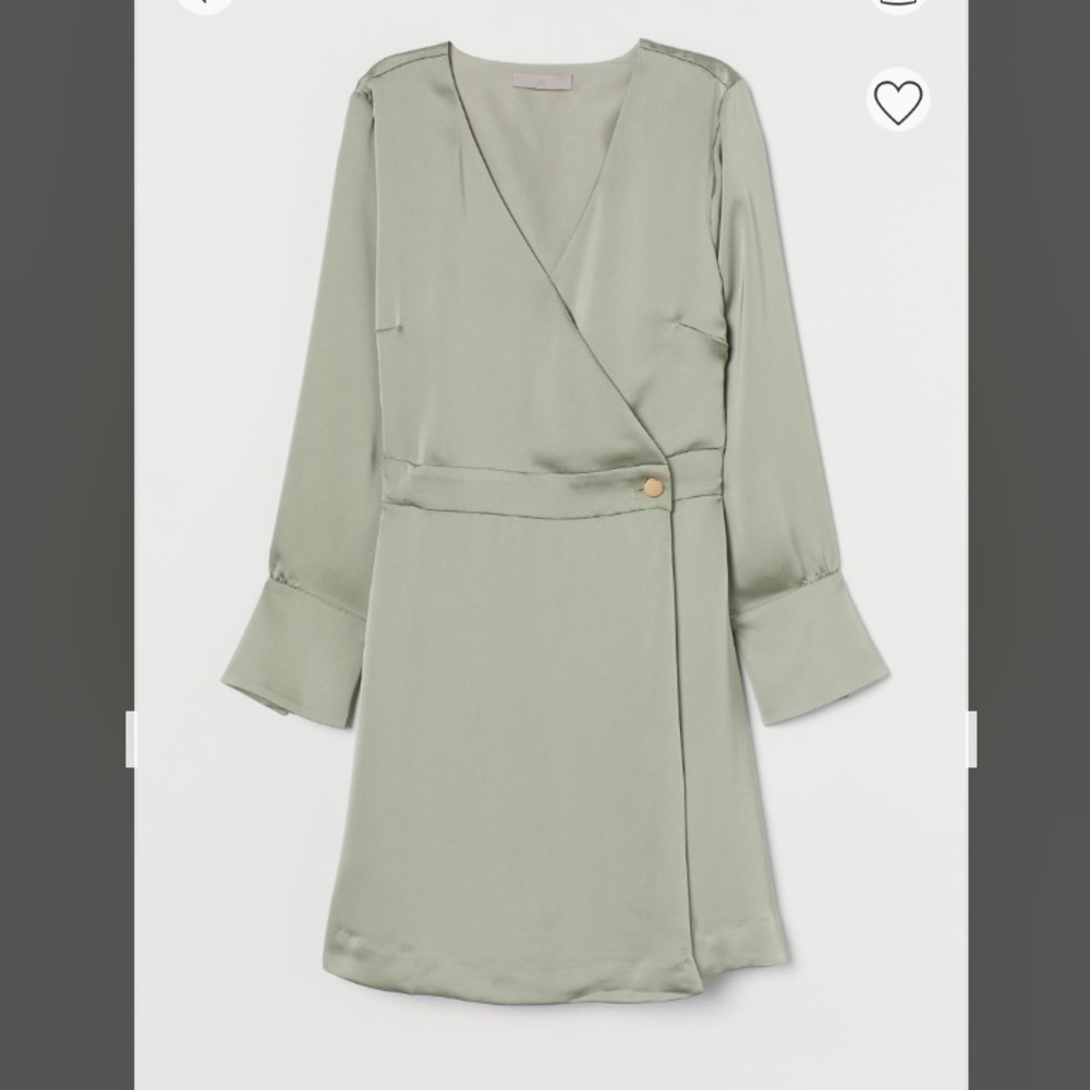 Sage green wrap dress